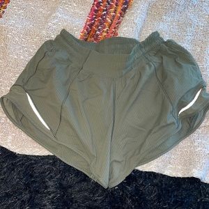 Green lululemon athletica hotty hot shorts